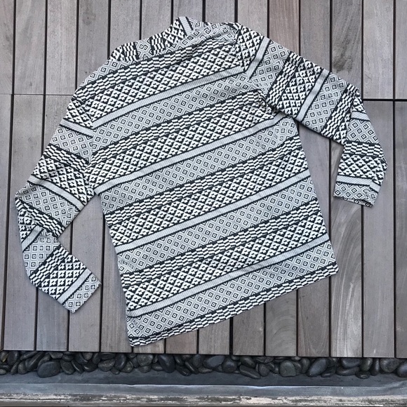 H&M Black & White Aztec Long Sleeve Open Cardigan - Picture 2 of 5